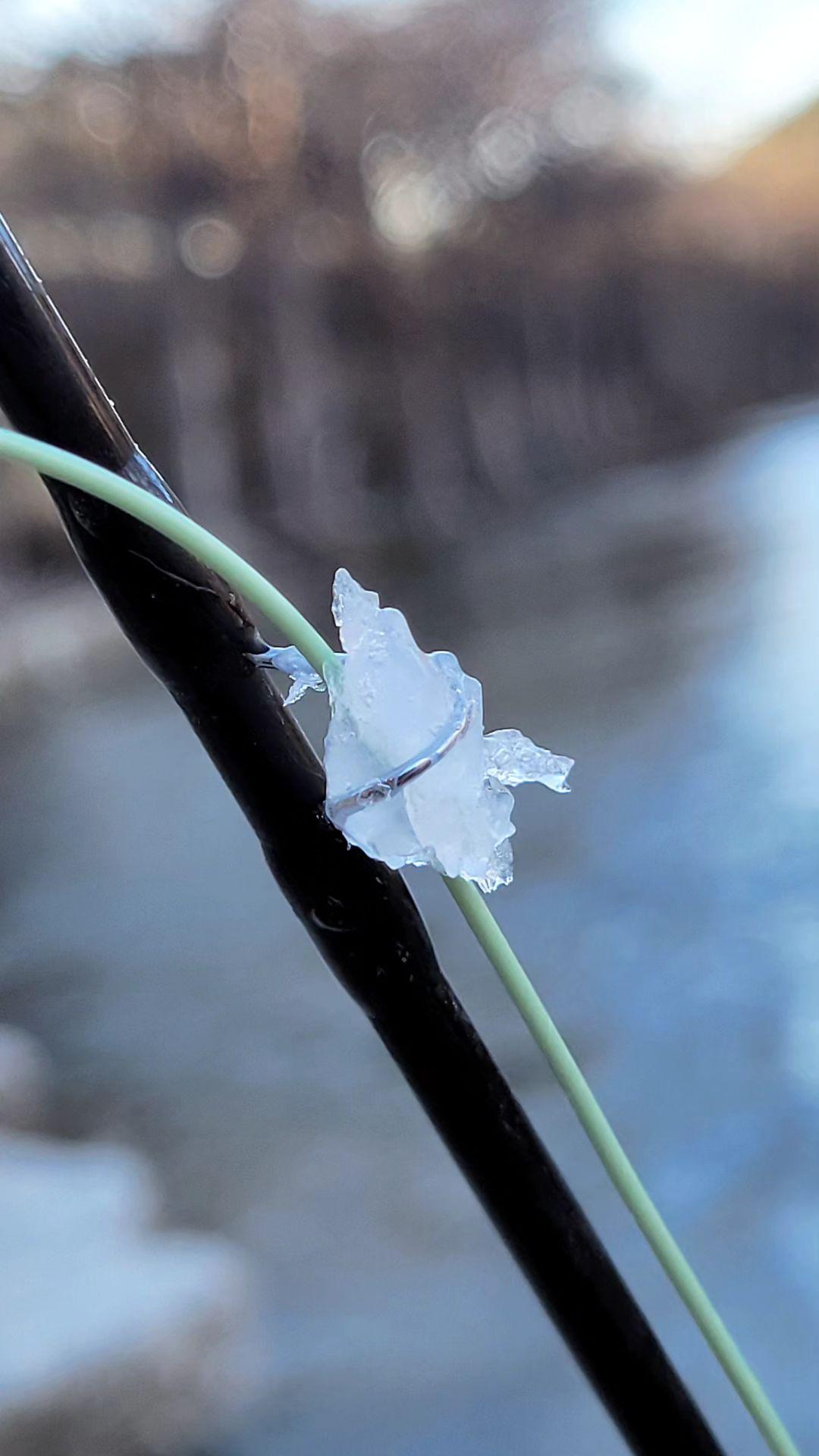 Fly rod guide frezzing over with ice